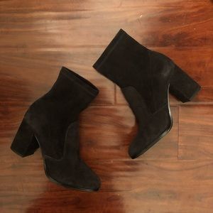 Saks Fifth Avenue Black Suede Ankle Boots